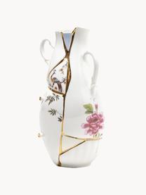 Váza z kostního porcelánu Fine Bone China Kintsugi, V 32 cm, Bílá lesklá, více barev, Š 19 cm, V 32 cm