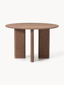 Table ronde en chêne Jolka, Ø 120 cm, Chêne brun foncé laqué, Ø 120 cm