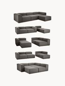 Modulares Sofa Lennon (4-Sitzer) mit Hocker, Bezug: 100 % Polyester Der strap, Gestell: Massives Kiefernholz, Spe, Webstoff Anthrazit, B 327 x T 207 cm