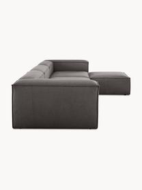 Modulares Sofa Lennon (4-Sitzer) mit Hocker, Bezug: 100 % Polyester Der strap, Gestell: Massives Kiefernholz, Spe, Füße: Kunststoff Dieses Produkt, Webstoff Anthrazit, B 327 x T 207 cm