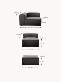 Sofa modułowa z pufem Lennon (4-osobowa), Tapicerka: 100% poliester Dzięki tka, Stelaż: lite drewno sosnowe, skle, Nogi: tworzywo sztuczne Ten pro, Ciemnoszara tkanina, S 327 x G 207 cm