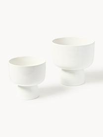 Cache-pots Mayson, 2 élém., Grès cérame, Blanc, haute brillance, Lot de différentes tailles