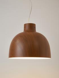 Grote hanglamp Bellissima, Kunststof, Donkerbruin, houtoptiek, Ø 50 x H 41 cm