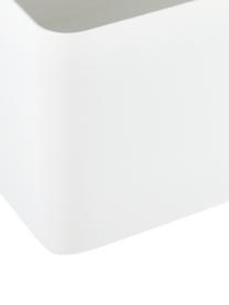 Cestino Tosca, Scatola: acciaio verniciato, Manico: legno, Bianco, legno chiaro, Larg. 16 x Alt. 16 cm