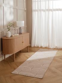 Tapis d'extérieur Arches, 86 % polypropylène, 14 % polyester, Beige, blanc crème, larg. 80 x long. 250 cm