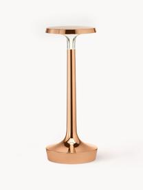 Kleine mobile LED-Tischlampe Bon Jour, dimmbar, Kunststoff, Rosa mit Metallic-Finish, Ø 11 x H 27 cm