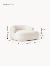 XL Loungesessel Sofia, Bezug: 100 % Polypropylen Der ho, Gestell: Fichtenholz, Spanplatte, , Füße: Kunststoff Das in diesem , Webstoff Cremeweiß, B 145 x T 144 cm