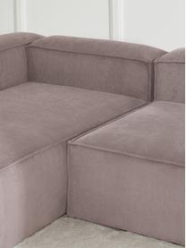 Modulares Ecksofa Lennon aus Cord, Bezug: Cord (92 % Polyester, 8 %, Gestell: Massives Kiefernholz, Spe, Füße: Kunststoff Dieses Produkt, Cord Taupe, B 327 x T 180 cm, Eckteil links