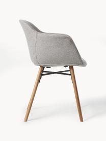 Chaise rembourrée avec assise étroite Fiji, Tissu gris clair, larg. 59 x prof. 55 cm