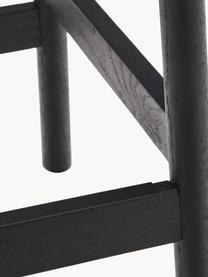 Stołek barowy z drewna dębowego z plecionym siedziskiem Yalia, Stelaż: drewno dębowe lakierowane, Beżowy, czarny, S 45 x W 66 cm