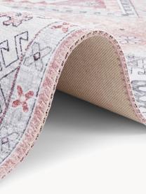 Passatoia in stile vintage Gratia, 100% poliestere, Tonalità di rosa e grigio, Larg. 160 x Lung. 230 cm (taglia M)