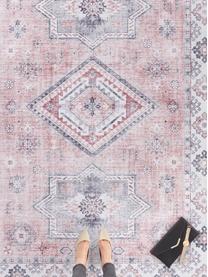 Passatoia in stile vintage Gratia, 100% poliestere, Tonalità di rosa e grigio, Larg. 160 x Lung. 230 cm (taglia M)