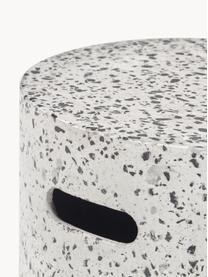 Ogrodowy stolik pomocniczy z betonu Janell, Włókno cementowe, Jasny szary, nakrapiany, Ø 35 cm x W 46 cm