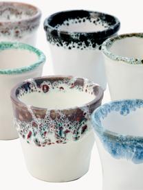 Tasses à expresso artisanales Stone, 6 élém., Céramique, Multicolore, blanc cassé, Ø 6 x haut. 6 cm, 70 ml