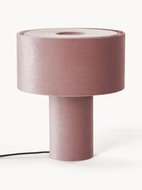 Sametová stolní lampa Ron, Světle růžová, Ø 30 cm, V 35 cm
