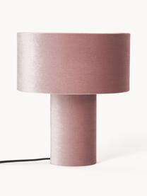 Lampa stołowa z aksamitu Ron, Jasnyróżowy aksamit, Ø 30 x 35 cm