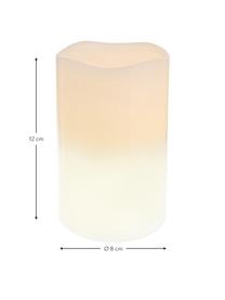 LED-Kerze Nadla, Außen: Paraffinwachs, Innen: Polypropylen, Beige, Weiß, Ø 8 x H 12 cm