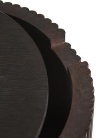 Holz-Beistelltisch Nele mit Stauraum, Mitteldichte Holzfaserplatte (MDF) mit Eschenholzfurnier, Holz, dunkelbraun lackiert, Ø 40 x H 51 cm