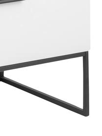 Witte dressoir Kobe met lades, Kast: mat wit. Frame en handvatten: mat zwart, 60 x 120 cm