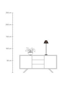 Lámpara de mesa grande de mimbre Corda, Pantalla: malla de papel, Estructura: metal recubierto, Cable: plástico, Negro, Ø 20 x Al 62 cm