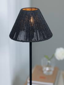 Grosse Tischlampe Corda mit Geflecht, Lampenschirm: Papier-Geflecht, Schwarz, Ø 20 x H 62 cm