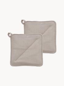 Topflappen Soft Kitchen, 2 Stück, 100 % Baumwolle, Hellbeige, B 23 x L 23 cm