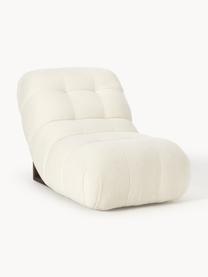 Teddy loungefauteuil Stanley, Bekleding: 100% polyester Met 40.000, Frame: massief essenhout, multip, Teddy gebroken wit, B 74 x D 122 cm