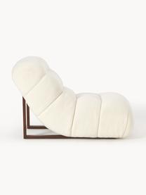 Teddy-Loungesessel Stanley, Bezug: 100 % Polyester Der hochw, Gestell: Massives Eschenholz, Schi, Teddy Off White, B 74 x T 122 cm