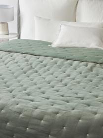 Geborduurde fluwelen kussenhoes Elefco, Saliegroen, B 160 x L 220 cm (voor bedden tot 120 x 200)