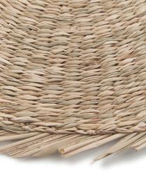 Mantel individual redondo de seagrass Whirl, Seagrass, Beige, Ø 38 cm