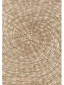 Mantel individual redondo de seagrass Whirl, Seagrass, Beige, Ø 38 cm