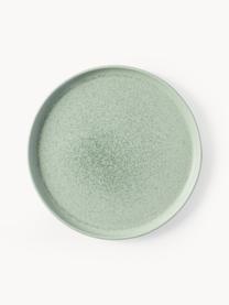 Ručne vyrobená súprava tanierov s reaktívnou glazúrou Pam, 4 osoby (12 dielov), Kamenina, Šalviová zelená, 4 osoby (12 dielov)