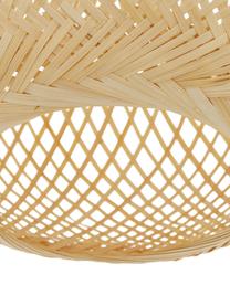 Lampa wisząca z drewna bambusowego Jess, Klosz: drewno bambusowe Osłona mocowania sufitowego i stelaż lampy: biały, matow, Ø 40 x W 39 cm