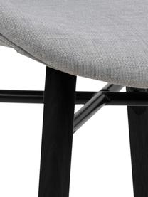 Krzesło tapicerowane Batilda, 2 szt., Tapicerka: 100% poliester, Nogi: drewno kauczukowe, powlek, Jasny szary, czarny, S 47 x G 53 cm