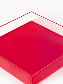 Súprava dekoračných podnosov Yuki, 2 ks, Akrylové sklo, Koralovočervená, Súprava s rôznymi veľkosťami