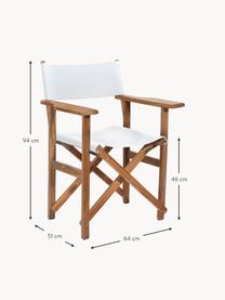 Chaise de jardin pliante Director, Blanc, bois, larg. 64 x haut. 51 cm