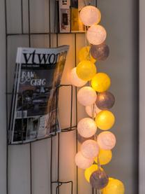 LED-Lichterkette Colorain, Lampions: Polyester, Gelb, Weiß, Grautöne, L 264 cm
