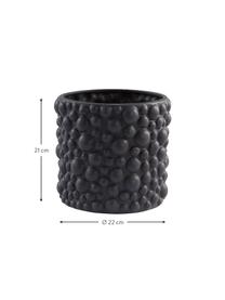 Ručně vyrobený keramický obal na květináč s bublinkovým vzhledem Zio, Keramika, Černá, Ø 22 cm, V 21 cm