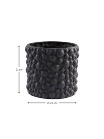 Cache-pot artisanal aspect bulle Zio, Céramique, Noir, Ø 22 x haut. 21 cm