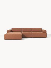 Ecksofa Melva (4-Sitzer), Bezug: 100 % Polyester Der strap, Gestell: Massives Kiefern- und Fic, Webstoff Nougat, B 319 x T 195 cm, Eckteil links