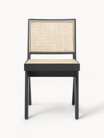 Houten stoel Sissi met Weens vlechtwerk, Frame: massief eikenhout, Rotan, zwart, B 46 x D 56 cm