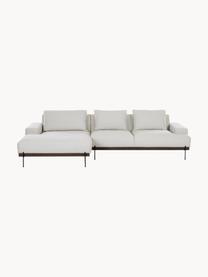 Ecksofa Brooks mit Metall-Füssen, Bezug: Polyester Der Bezug ist n, Gestell: Massives Kiefernholz, FSC, Rahmen: Lackiertes Kiefernholz, F, Webstoff Hellbeige, B 315 x T 148 cm, Eckteil links