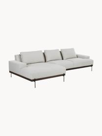 Ecksofa Brooks mit Metall-Füssen, Bezug: Polyester Der Bezug ist n, Gestell: Massives Kiefernholz, Rahmen: Lackiertes Kiefernholz, Webstoff Hellbeige, B 315 x T 148 cm, Eckteil links