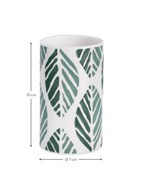 Vaso cepillo de dientes de gres Leaf, Gres, Verde, Ø 7 x Al 10 cm