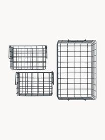 Set 3 cestini The Baskets, Acciaio verniciato a polvere, Antracite, Set in varie misure