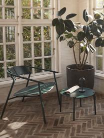 Kulatý zahradní konferenční stolek z kovu Novo, Potažená ocel, Tmavě zelená, Ø 50 cm
