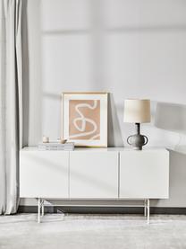 Credenza moderna bianca con ante Anders, Piedini: metallo verniciato a polv, Bianco, Larg. 160 x Alt. 80 cm