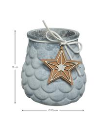 Teelichthalter-Set Rabus, 3-tlg., Glas, Blau, Grau, Ø 10 x H 11 cm