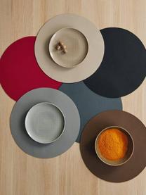 Ronde kunstleren placemats Pik, 2 stuks, Kunstleer (PVC), Bruin, Ø 38 cm