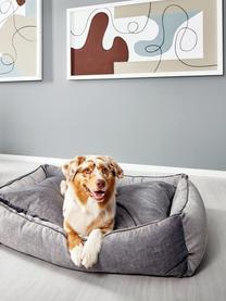 Panier en velours pour chien Glam, tailles variées, Gris clair, gris foncé, larg. 68 x prof. 55 cm